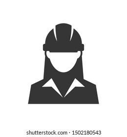 Construction worker icon template color editable. Construction worker symbol vector sign isolated on white background.