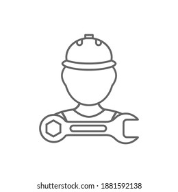 Construction Worker icon vector, Engineering simple icon template, Creative Setting icon design, Illustration