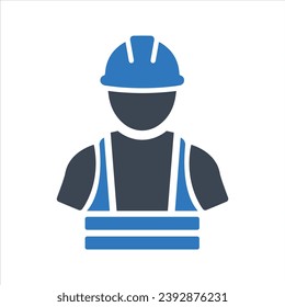 Construction worker icon. Vector and glyph