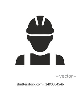 Construction worker icon. Vector illustration.