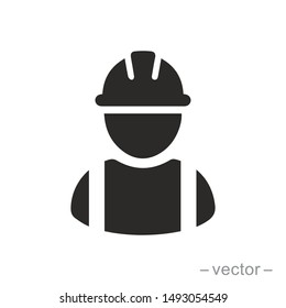 Construction Worker Icon. Vector Illustration.