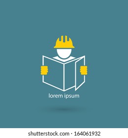 Construction worker icon - vector illustration