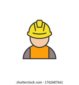 Construction worker icon vector illustration