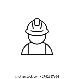 Ilustración vectorial de icono de trabajador de construcción