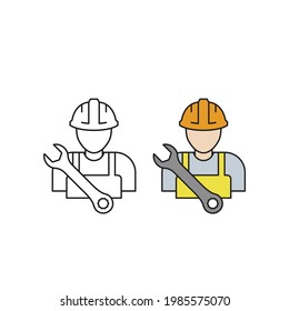 Construction worker icon vector illustration