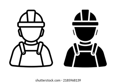 Icono de trabajador de construcción. ilustración vectorial