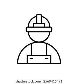 Construction worker icon Vector logo outline