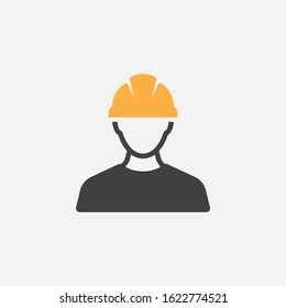 Construction Worker Icon vector Person Profile Avatar With Hard helmet and Jacket, builder man in a helmet, icon, vector illustration