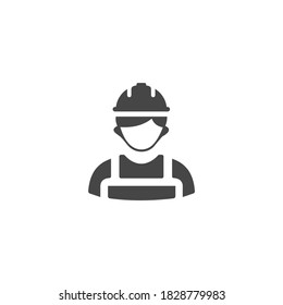Construction Worker Icons Black and White Vector