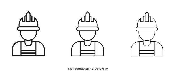 Iconos del trabajador de la construcción. Colección de ícono de Vector perfecto de píxeles