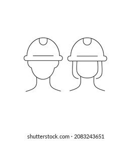Construction worker icons symbol vector elements for infographic web