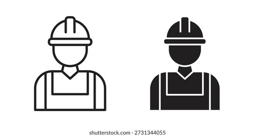 Símbolo de iconos de obrero de la construcción. Ilustración vectorial para App y diseños