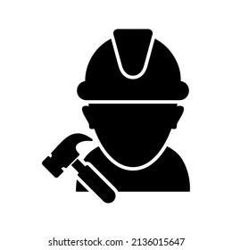 Diseño de icono negro glifo de trabajador de construcción II
