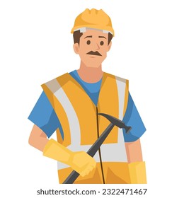 construction worker illustration on white background