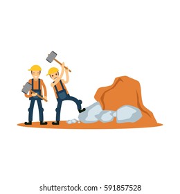 Construction worker illustration. Person in construction, property work, civil engineer theme.
