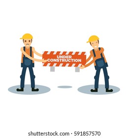 Construction worker illustration. Person in construction, property work, civil engineer theme.