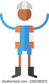 construction worker isolated design element stock illustration. Vector on a white background
