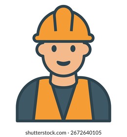 construction worker labor flat design illustration