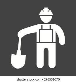 Construction worker, labor, mason icon vector image. Can also be used for construction, interiors and building. Suitable for use on web apps, mobile apps and print media.