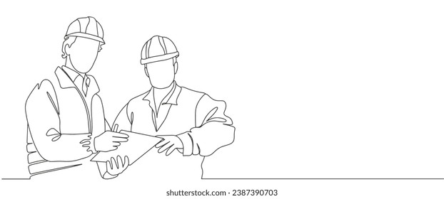 Ilustración vectorial del estilo de la línea de trabajo de construcción