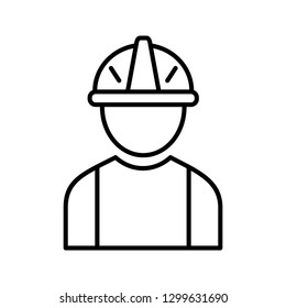 Construction worker Line Black Icon
