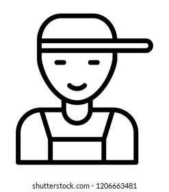 A construction worker line icon design avatar