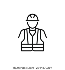 Icono de línea de trabajo de construcción aislado en fondo blanco. Icono de trabajador. Icono de generador