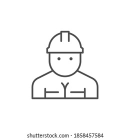 Construction worker line outline icon