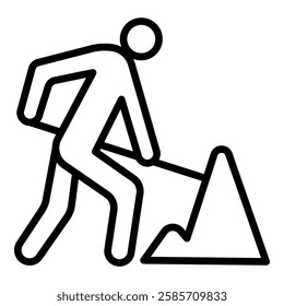 construction worker line style icon suitable for design