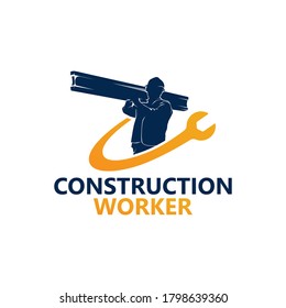 Construction Worker Logo Template Design Vector