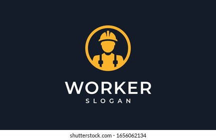 Construction Worker Logo Vector Design