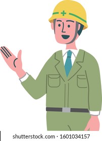 Construction worker man gesture illustration