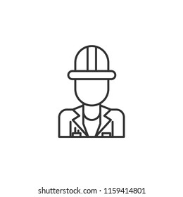 Construction Worker Modern Simple Outline Vector Icon