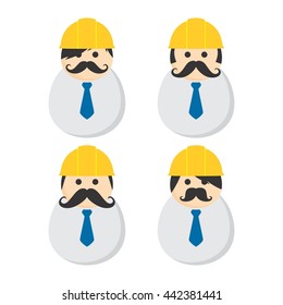 construction worker mustache guy avatar portrait picture icon