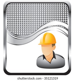 construction worker on modern wave background