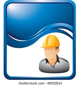 construction worker on modern wave background