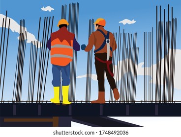 construction worker on site for background illustration and image