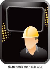 construction worker on template banner