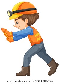 A Construction Worker on White Background illustration