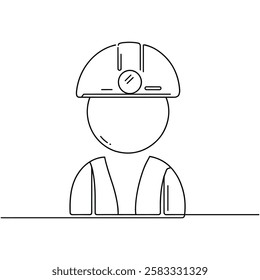 Construction Worker One Line Drawing