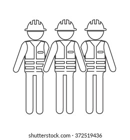 Construction Worker People Icon Illustration design