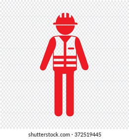 Construction Worker People Icon Illustration design