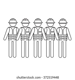 Construction Worker People Icon Illustration design
