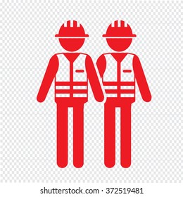 Construction Worker People Icon Illustration design