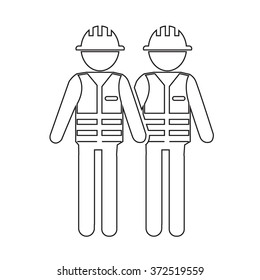Construction Worker People Icon Illustration design
