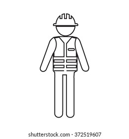 Construction Worker People Icon Illustration design