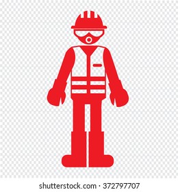 Construction Worker People Icon Illustration design