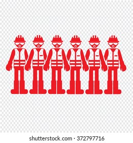 Construction Worker People Icon Illustration design
