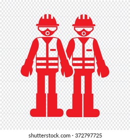 Construction Worker People Icon Illustration design