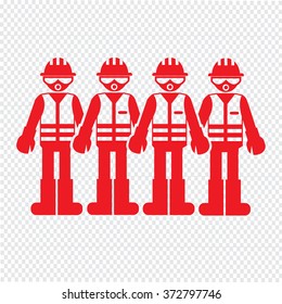Construction Worker People Icon Illustration design